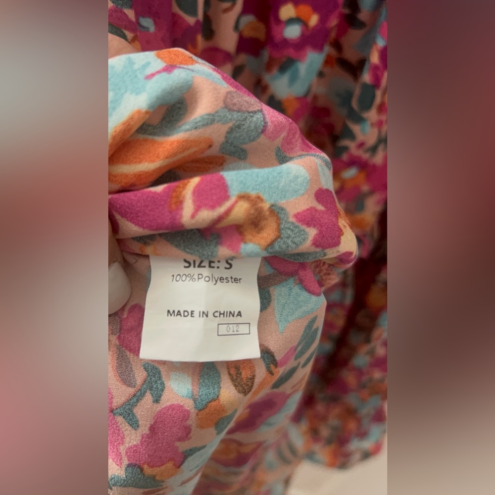 Floral Ruffle Smock-Waist Mini Dress in Multi-Color - Picture 9 of 12